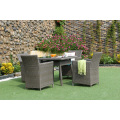 Elegante Design De Resina Sintética Rattan Café e Jantar Set Para Outdoor Garden Patio Wicker Furniture